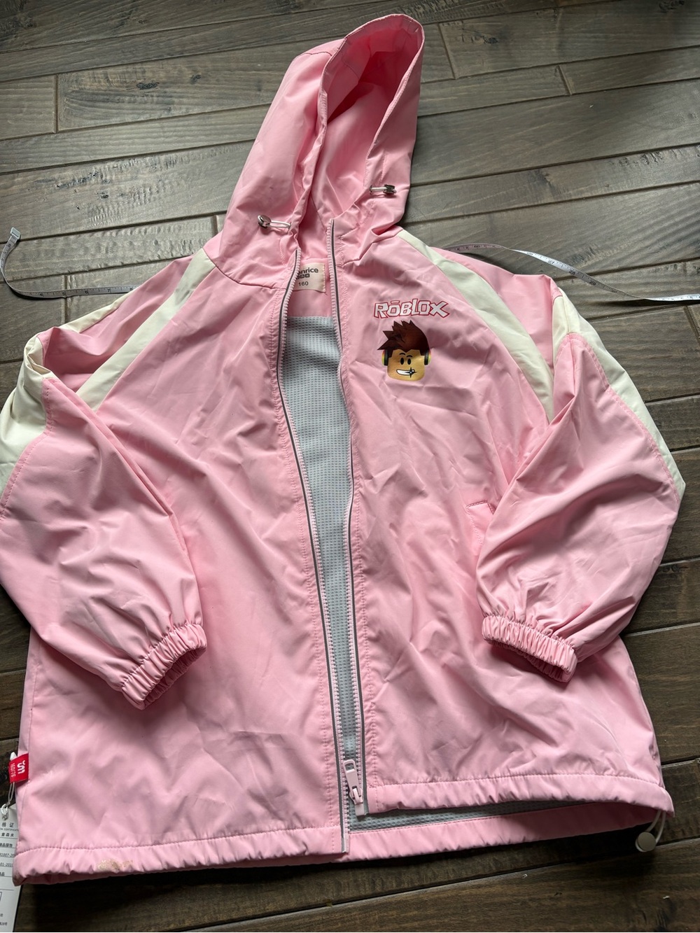 Kids' Pink Hooded Windbreaker Jacket Roblox